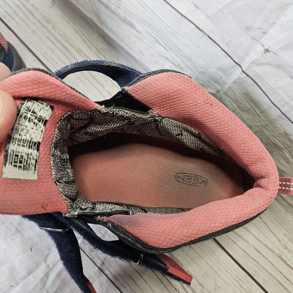 Keen Shoes For Kids Hikeport 2 Blue Pink 2 Strap Size 6 Outdoors Waterproof USED - Picture 15 of 15